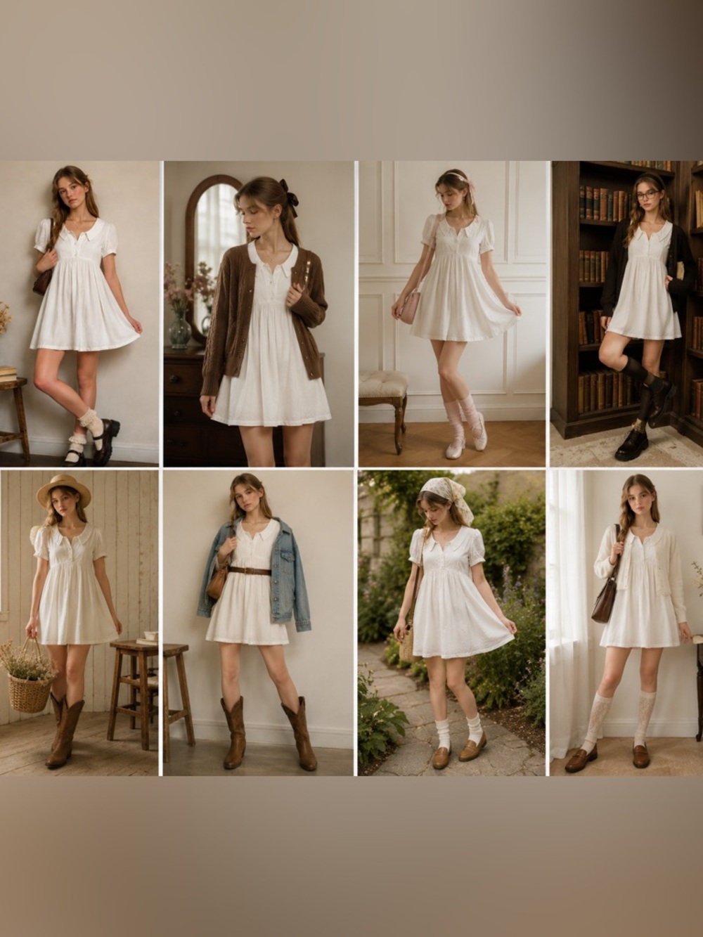 Vintage Happy Legs White Rayon Babydoll Dress NWT Cottagecore Coquette Junior L